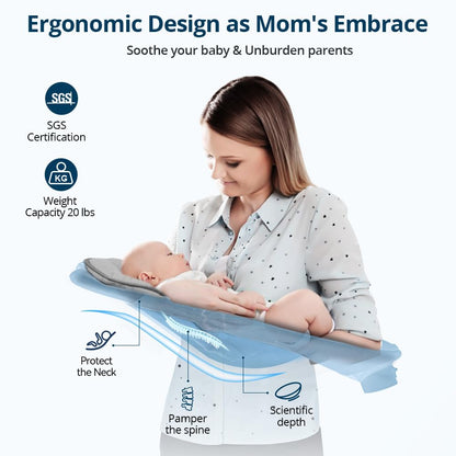 Bioby Elektrische Babywippe | Babyschaukel mit 5-Punkt-Gurt & 5 Schaukelmodi, Leicht & Sicher Wippe Baby Elektronisch mit Bluetooth-Musik & Fernbedienung, für 0-12 Monate (2-9 kg), Grau