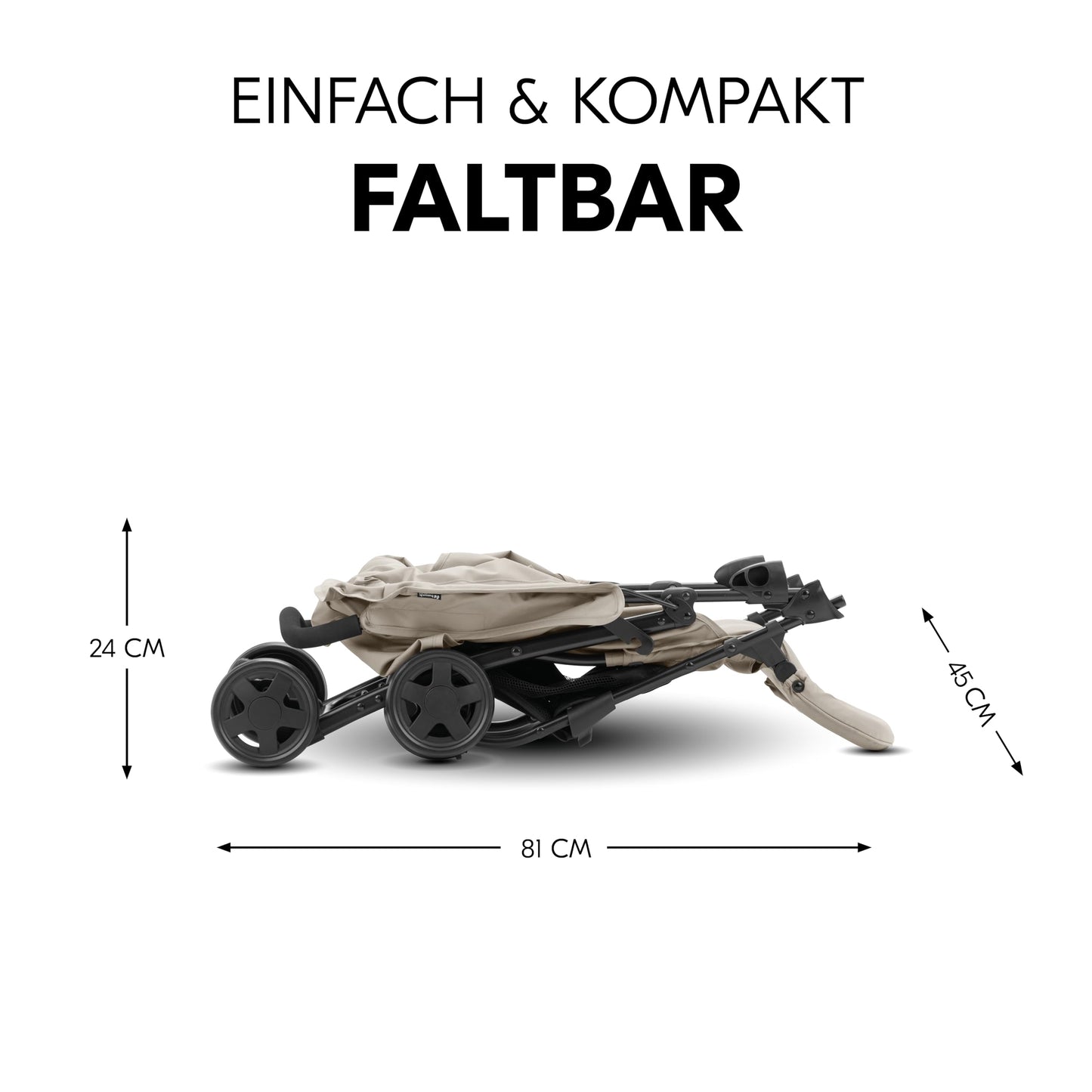 Hauck Lightweight Stroller up to 18 kg with reclining function from birth, small foldaway, sun canopy, large basket - Meloni2