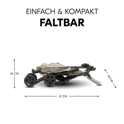 Hauck Lightweight Stroller up to 18 kg with reclining function from birth, small foldaway, sun canopy, large basket - Meloni2