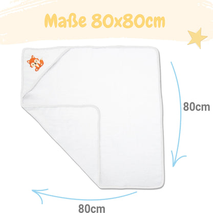 Babykajo Baby-Kapuzenhandtuch-Set mit 2 Waschlappen, Öko-Tex Standard 100 zertifiziert, weiches Frottee-Babyhandtuch mit Kapuze, 80 x 80 cm