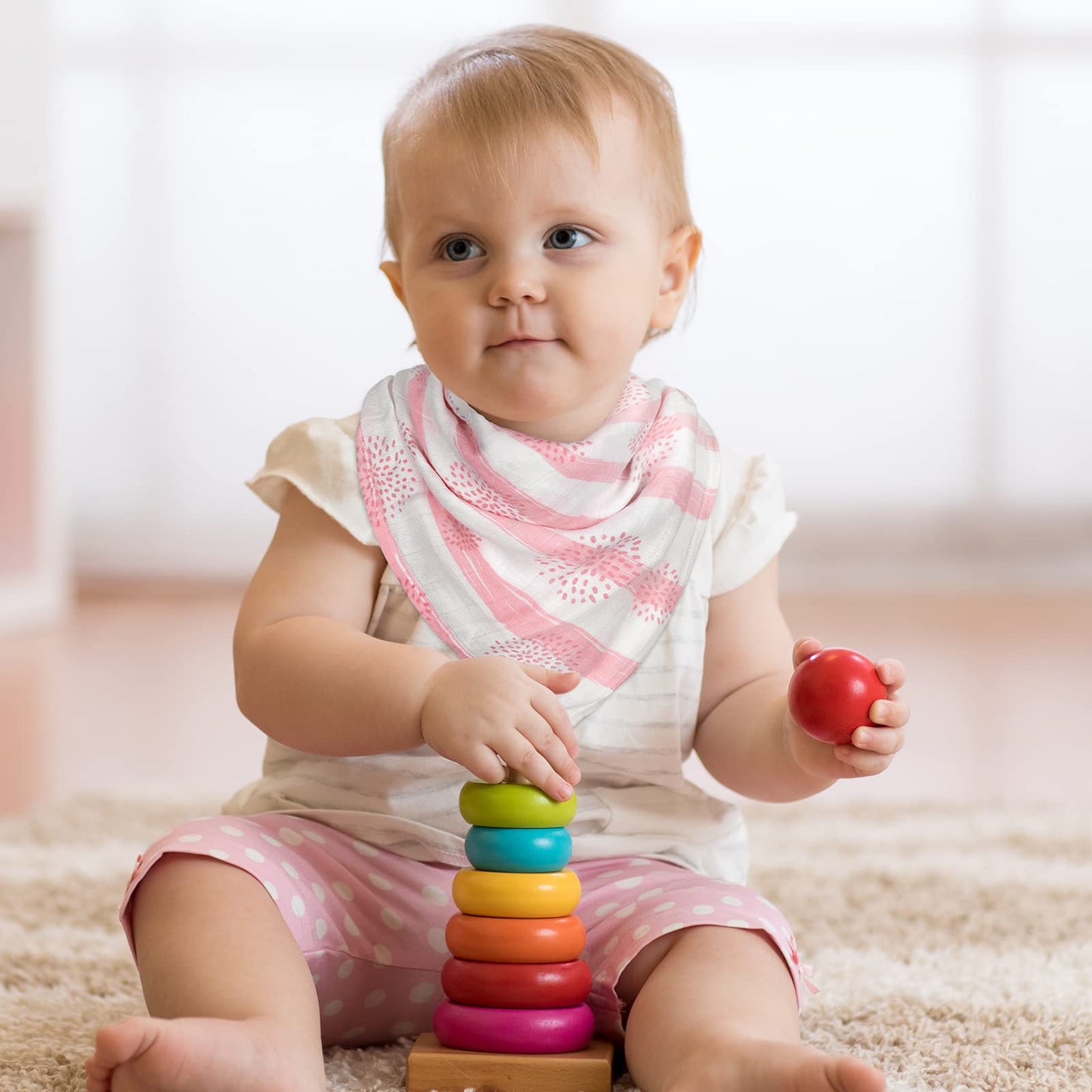 GLLQUEN Musselintücher für Babys, 6 Stück Spucktücher aus Baumwolle 70 cm x 70 cm, saugfähig und atmungsaktiv und ideal zum Reinigen, Abwischen und Abdecken von Neugeborenen