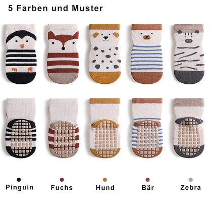 Rutschfeste Socken für Baby Mädchen Jungen 5 Paar Kinder Anti Rutsch Socken Sportsocken Stoppersocken