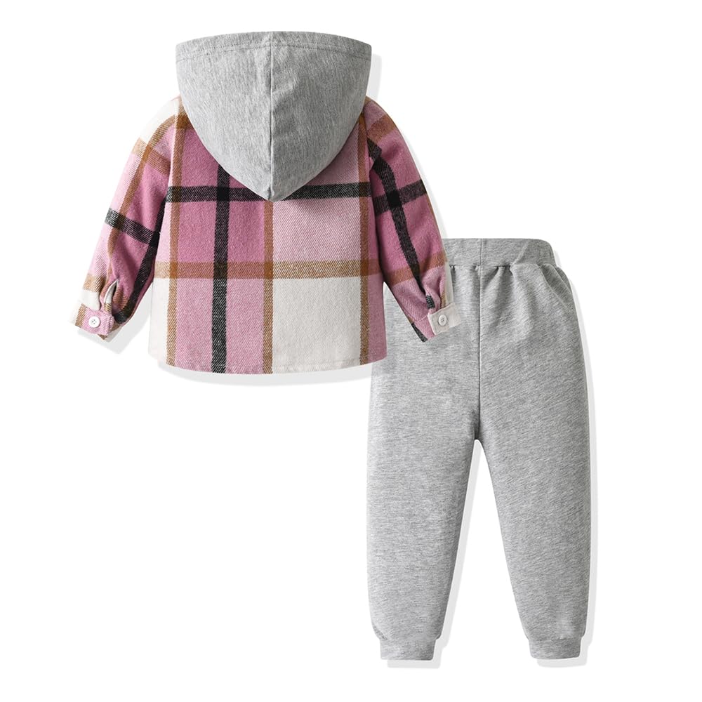 Kleinkind Baby Jungen Kleidung Outfit 2 Stück Baumwolle Plaid Junge Hoodies Shirt Tops Hosen Set Kleine Jungen Anzug Kinder Trainingsanzug Frühling Herbst Kleidung Set