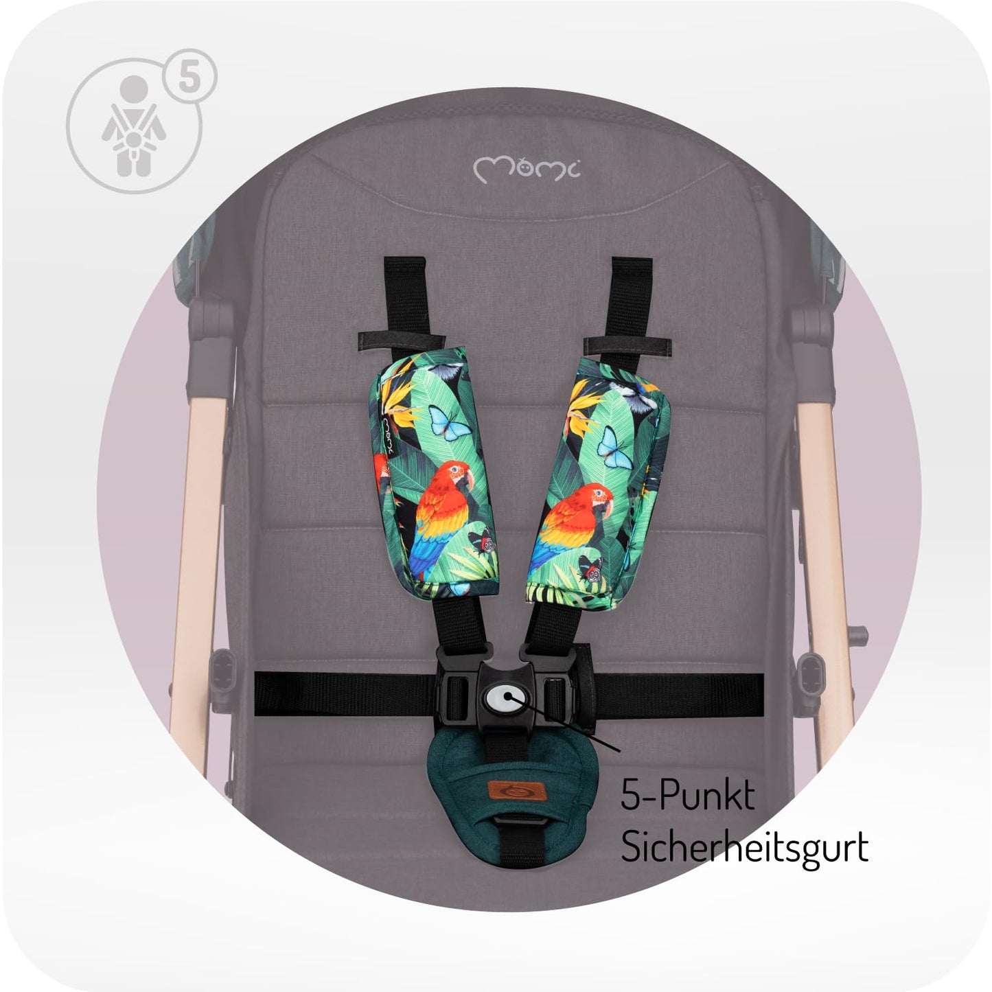 MoMi ESTELLE Reise Buggy Klein Zusammenklappbar - Kinderwagen Klappbar für Kinder bis 15kg ab 6 Monaten - Reisebuggy mit Liegefunktion - Kinderbuggy Leicht 7,5kg - 5-Punkt-Sicherheitsgurt