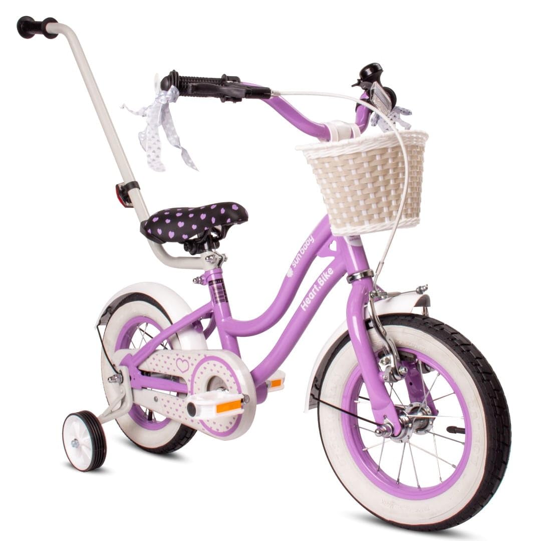 sun baby Mädchenfahrrad 12, 14 und 16 Zoll Radgröße Heart Bike zur Auswahl, mit Abnehmbarer Schubstange, Kinderfahrrad für Mädchen von 2 bis 6 Jahre - Meloni2
