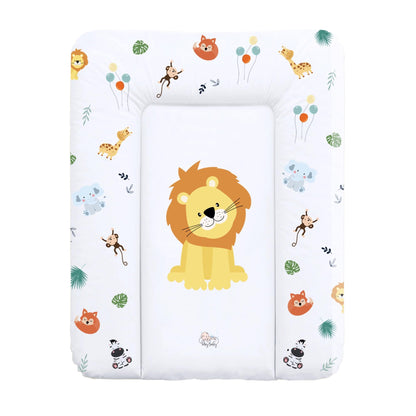 Wickelauflage Wickelunterlage abwaschbar und wasserdicht 75x72 cm - Wickelmatte zum Auflegen auf Wickeltisch Wickelaufsatz Wickelkommode oder Waschmaschine changing mat 75 x 72 Safari Motiv