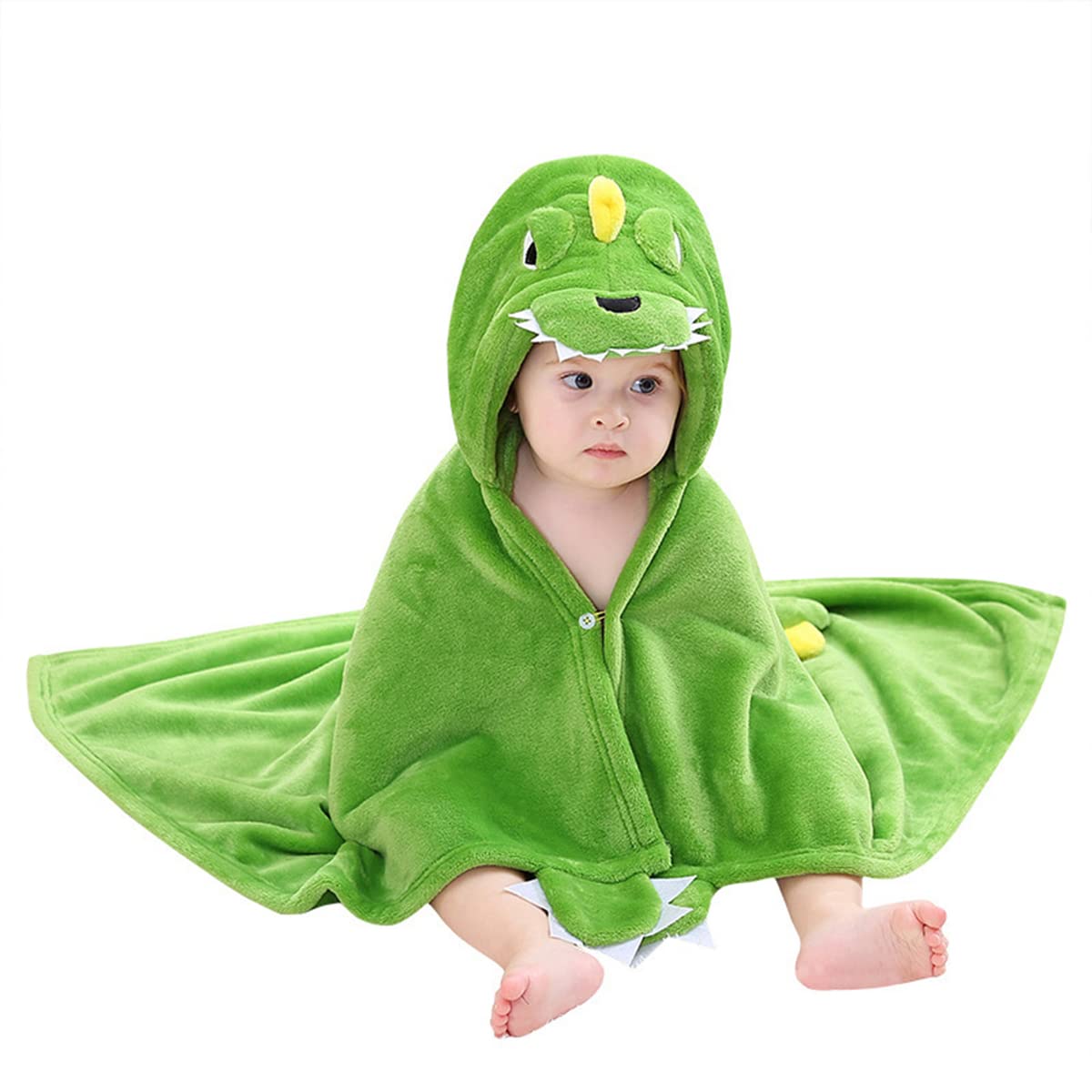 Doladola Baby Decke Babys Tier Design，Flanell Kinder Decke Kapuzenhandtuch für Mädchen und Jungen，Baby Kapuze Badeponcho Kinder Warm（gelbe Ente）