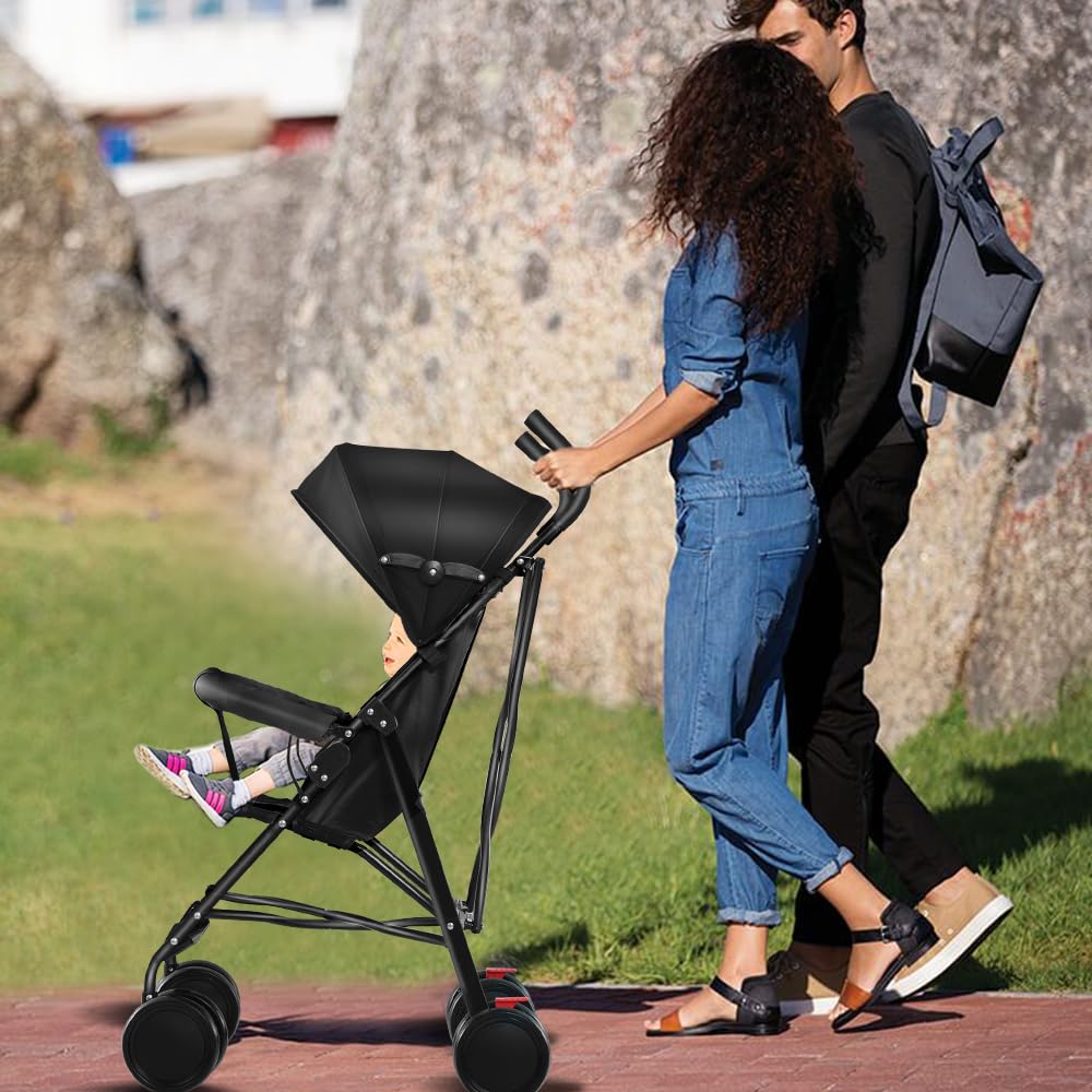 Kinderbuggy, Klein Zusammenklappbar Kinderwagen,Rücken und Fußstützenverstellung,Hinterradbremse,5-Punkt-Gurt,Einfaches Ein-Hand-Falten,Baby Reisebuggy
