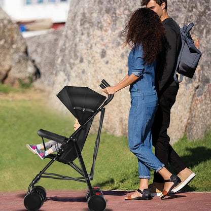 Kinderbuggy, Klein Zusammenklappbar Kinderwagen,Rücken und Fußstützenverstellung,Hinterradbremse,5-Punkt-Gurt,Einfaches Ein-Hand-Falten,Baby Reisebuggy
