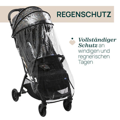 Chicco, Glee Pushchair from 0 Months to 4 Years with Automatic and Compact Closure, Extendable Hood with SPF 50+ and Rain Cover, 3-Level Adjustable Backrest, Leg Rest