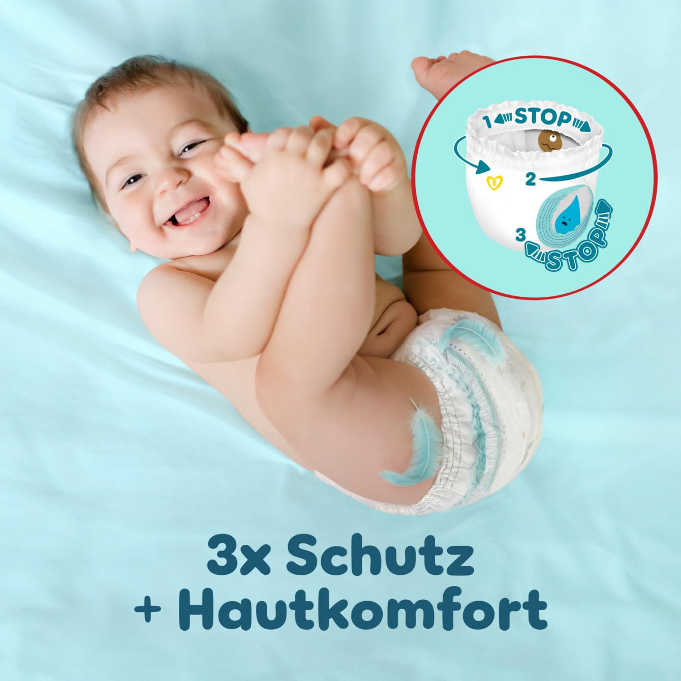 Pampers Premium Protection Pants Größe 4, 168 Windeln, 9kg-15kg, Mit 360° Passform und 2x breiteren Bündchen als vorher für unseren besten Komfort & Schutz