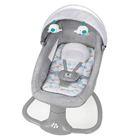 Sianldcone Babywiege, Stubenwagen Baby Kleinkind Wiege, Beistellbett Baby, Faltbar Convertible Co-Sleeping Babybett mit Musik, 5-schwankende Zahnräder (HR00 Pink)
