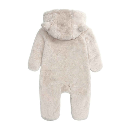 Baby Snowsuits Winter Jumpsuit with Hood Winter Romper Fleece Jumpsuit with Foot for Babies Newborn Toddler Girls Boys Warm Jumpsuit for 0-12 Months