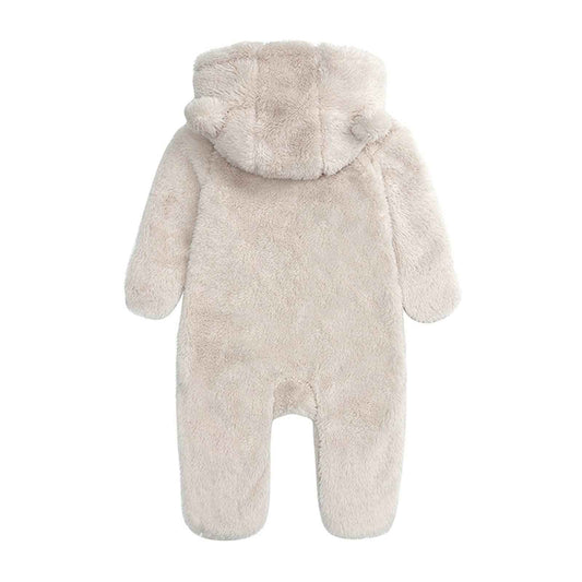 Baby Snowsuits Winter Jumpsuit with Hood Winter Romper Fleece Jumpsuit with Foot for Babies Newborn Toddler Girls Boys Warm Jumpsuit for 0-12 Months