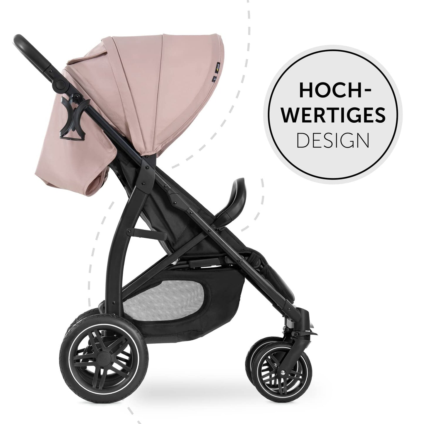hauck Rapid 4D, Rosa - Kinderbuggy mit Liegefunktion ab Geburt bis 22 kg - UV Schutz 50+ - Klein Zusammenklappbar - Höhenverstellbarer Schieber mit Getränkehalter - Pannensichere Gummi Räder - Meloni2
