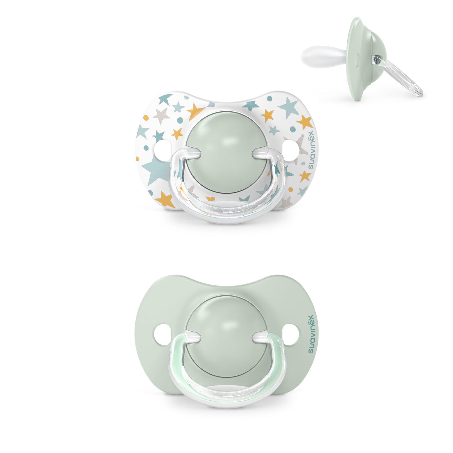 Suavinex, Set mit 2 Schnullern für Babys 0-6 Monate, Symmetrisch, Super weich und flexibel, Dreams Pink, 2er-Pack