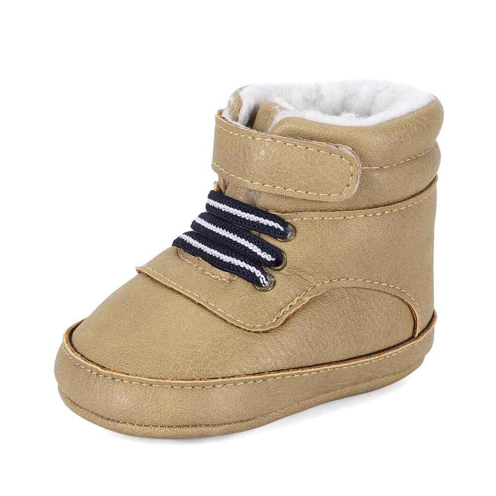 LACOFIA Baby Boys Cowboy Winter Boots Toddler Non-Slip Laces Snow Boots