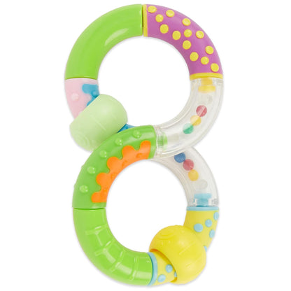 Bieco Ringrassel baby mit beweglichen Elementen | Beissring | Rasselring Baby Ringrassel Greifling Rassel Ring Rassel Motorikspielzeug | Sensorik Spielzeug für Babys