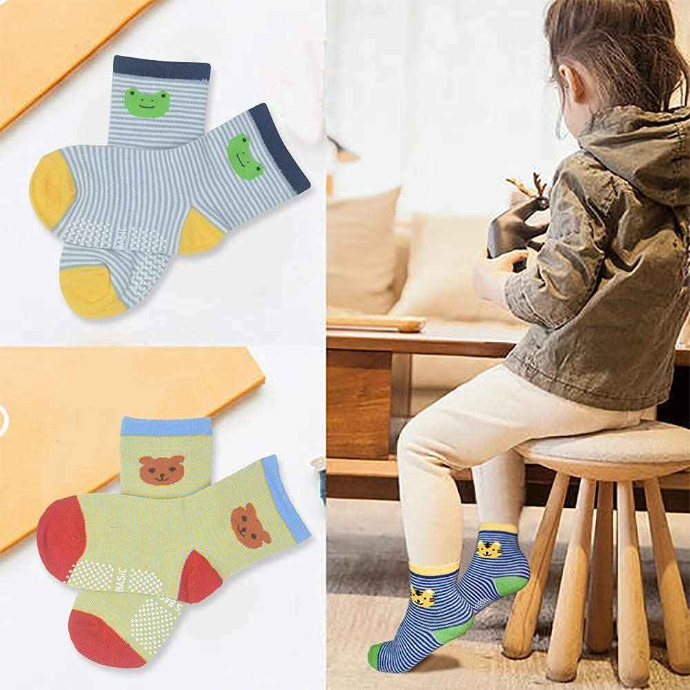 HYCLES Baby ABS Socks Children 0-7 Years 12 Pairs Stopper Socks Children Non-Slip Socks Child Boys Girls 23-26 27-30 Toddler Socks Baby