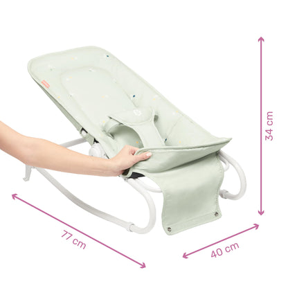 Badabulle Lichen foldable baby bouncer - Adjustable backrest - 3-point safety belt - Removable play arch 