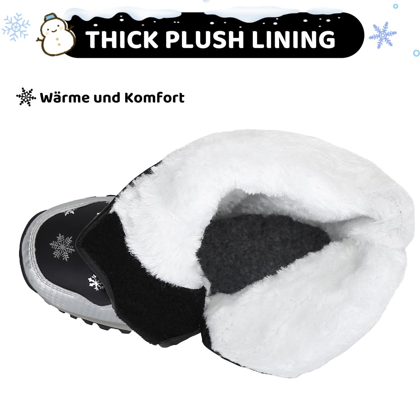 Mishansha Girls' Winter Boots, Children's Winter Shoes, Warm Snow Boots, Lined Winter Boots