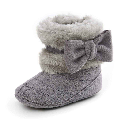 LACOFIA Baby Girls Soft Sole Winter Boots Toddler Warm Fleece Slippers Crawling Shoes