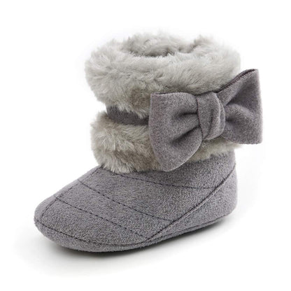LACOFIA Baby Girls Soft Sole Winter Boots Toddler Warm Fleece Slippers Crawling Shoes