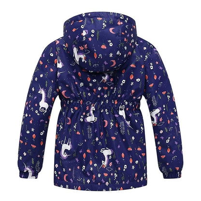 linboo softshell jacket girls' transitional jacket with hood, fleece-lined windbreaker, breathable rain jacket, waterproof outdoor jacket for children 