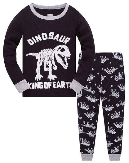TEDD Boys’ Pyjamas, Dinosaur Long-Sleeve Two-Piece Pyjamas, Kids’ Cotton Pyjama Set, Winter, Christmas Sleepwear, Size 1–12 Years