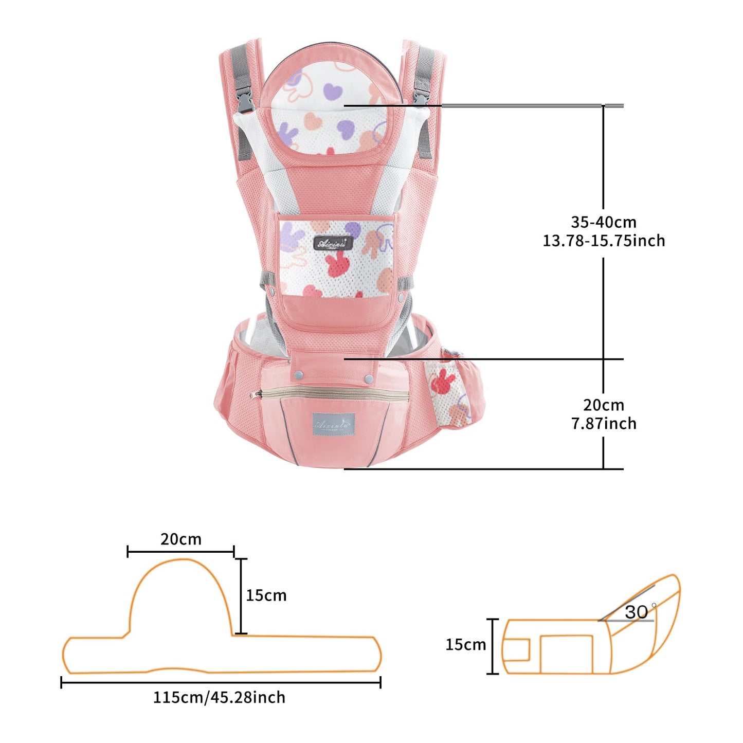 IULONEE Babytrage Baby-Tragetasche Babytrage Neugeborene Ergonomische Babytrage Einfach Anzuziehen Babytrage Hüftsitz Baby Tragegurt Babytragetuch Ideal Für Freihändiges Elterndasein (Grau)
