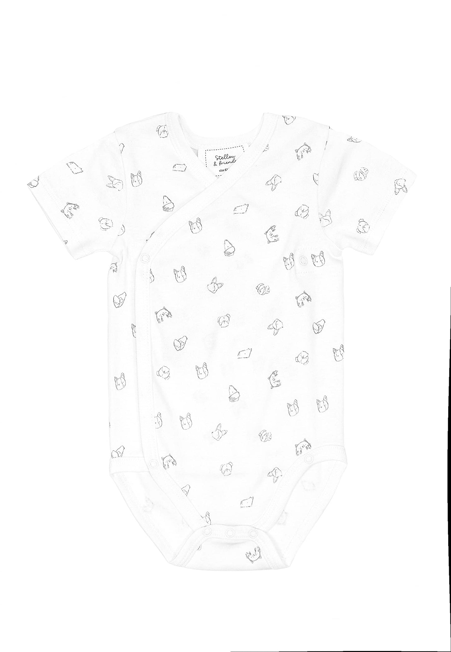 Stellou & friends Baby Body, 100% Bio-Baumwoll Wickelbody 3er MultiSet, kuschelweiche und hochwertige Kinder Kleidung für Jungs und Mädchen, Langarm & Kurzarm-body, OEKO-TEX 100 Zertifiziert