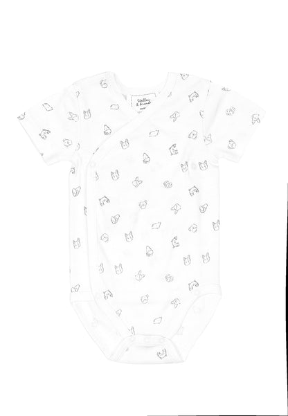 Stellou & friends Baby Body, 100% Bio-Baumwoll Wickelbody 3er MultiSet, kuschelweiche und hochwertige Kinder Kleidung für Jungs und Mädchen, Langarm & Kurzarm-body, OEKO-TEX 100 Zertifiziert
