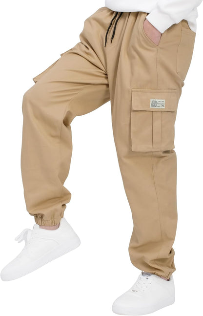 LAUSONS Pants for Boys Cargo Pants Children's Pants Cargo Jogging Pants Leisure Pants with Elastic Band 