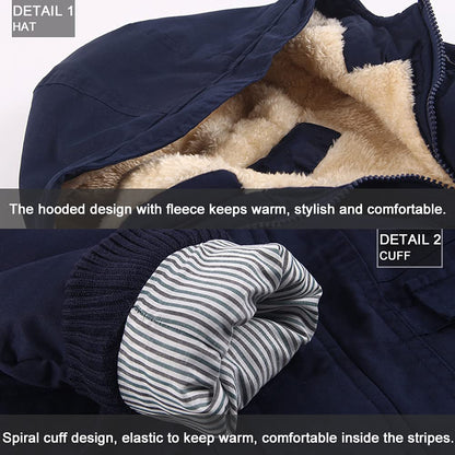 Winter Jacket for Boys and Girls, Warm Hoodie Outfits, Thick Coat, Baby Winter Coats