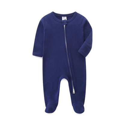 Baby Schlafanzug, Baby Strampler, Neugeborene Strampler Doppelreißverschluss, Baumwolle Langarm Schlafanzug Neugeborene, Schlafstrampler Pyjam Kleidung für Junge Mädchen 0-3 Monate
