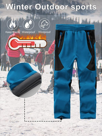 HFDWYJ Children's Softshell Trousers with Fleece Lining Waterproof Trousers Children's Outdoor Trousers Children's Ski Trousers Children's Hiking Trousers Children's Rain Trousers Sports Trousers Boys