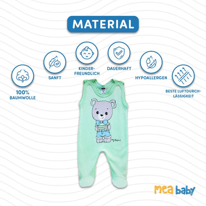 MEA BABY Unisex Baby Romper with Print 100% Cotton Pack of 5 Baby Romper for Girls Baby Romper for Boys