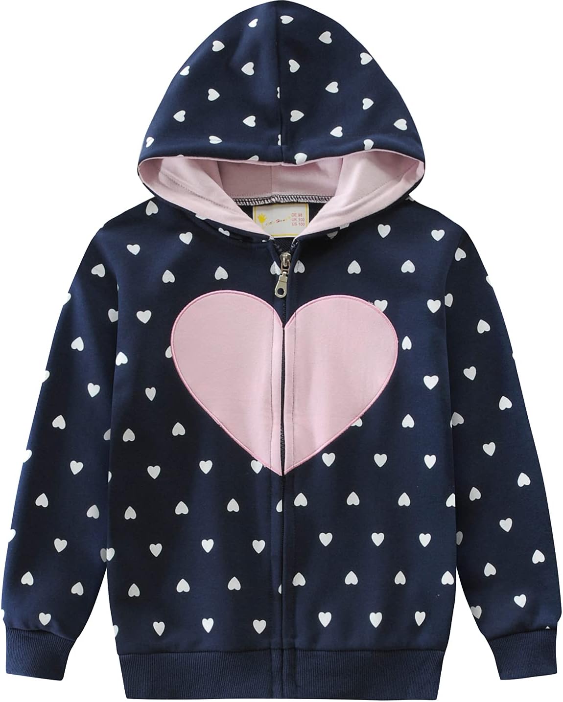 EULLA Children's Girls' Zip Up Hoodie Sweat Jacket Hooded Jacket Hooded Jacket Hoodie Long Sleeve Cotton Unicorn Pullover Hoodie Sweatshirt with Zip 92 98 104 110 116 122