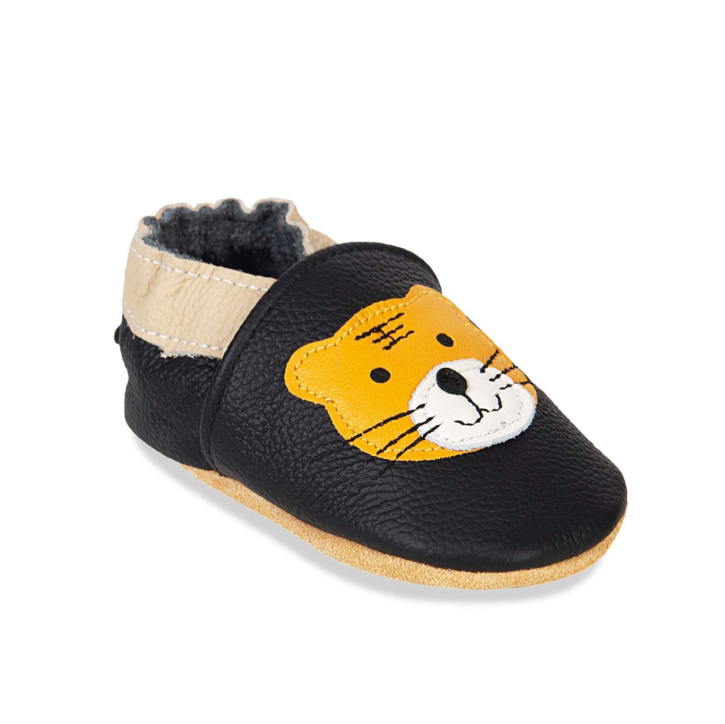 HMIYA Weiche Leder Krabbelschuhe Babyschuhe Lauflernschuhe mit Wildledersohlen für Jungen und Mädchen 0-6 Monate 6-12 Monate 12-18 Monate 18-24 Monate