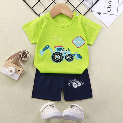 Baby Kleinkind Jungen 4 Stück T-Shirts und Shorts Dinosaurier Tops & Shorts Sommer Outfits