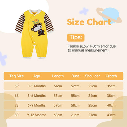 Babyschlafanzug Jungen Strampler, Baumwolle Einteiler mit Druckknöpfen - Atmungsaktiv Langlebig Weich - Ideal zum Spielen Schlafen 0-3 Monate