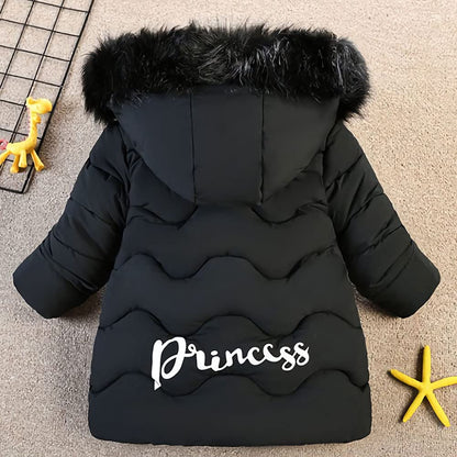 Amur Leopard Kinder Winterjacke Mädchen Wintermantel mit Kapuze Warm Winter Jacke Steppjacke Kinderjacke