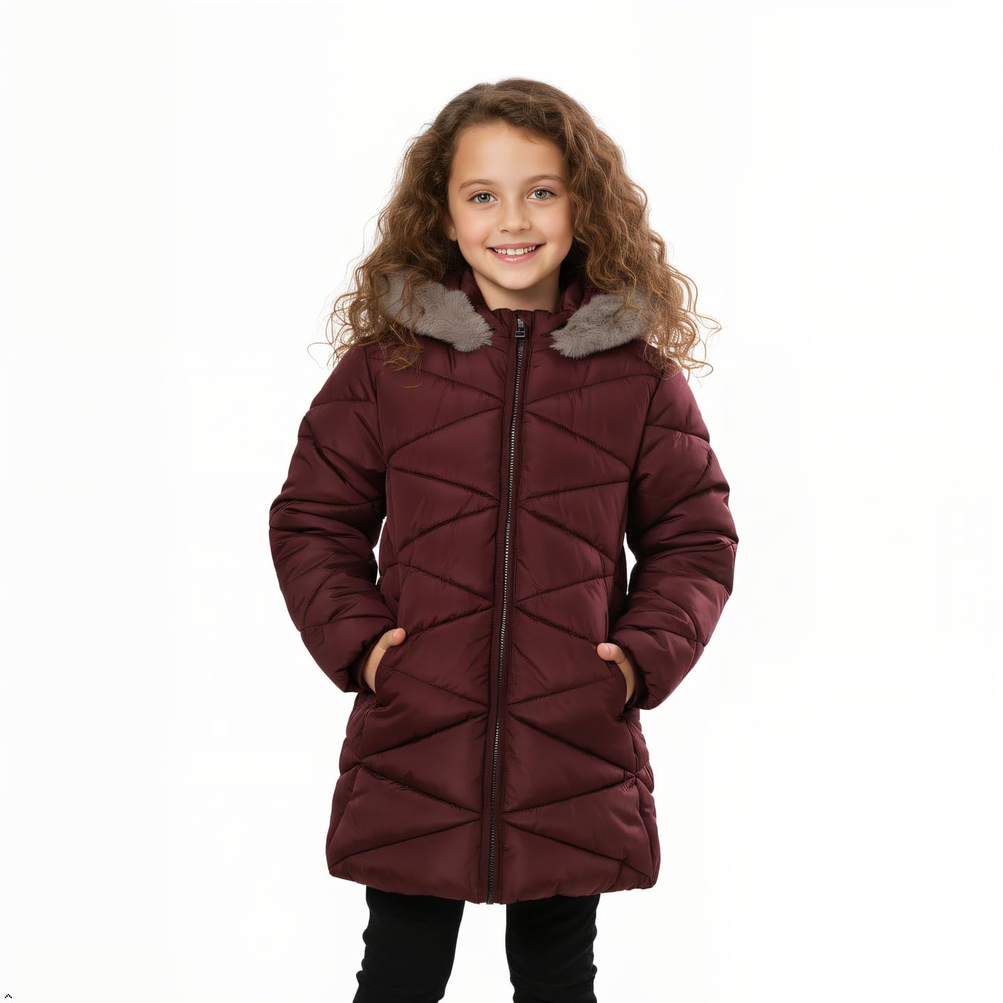 Sunny Sprout Girls' Winter Coats with Hood - Girls' Outerwear Winter Puffer Jacket with Heavy Fleece Lining | Children's Jackets &amp; Coats 