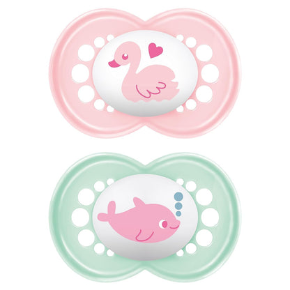 MAM Original Schnuller im 2er-Set, zahnfreundlicher Baby Schnuller aus nachhaltigen & bio-erneuerbaren Materialien, Sauger aus MAM SkinSoft Silikon, mit Schnullerbox, 0-6 Monate, Hase/Reh - Meloni2