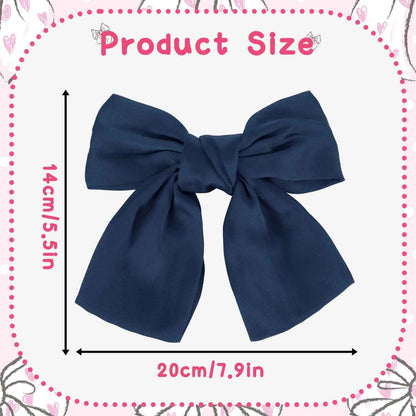 Bow Hair Clip, Pack of 2 Women Hair Bows Large Bow Hair Clip French Hair Clips Girls Hair Clips (Black + White)