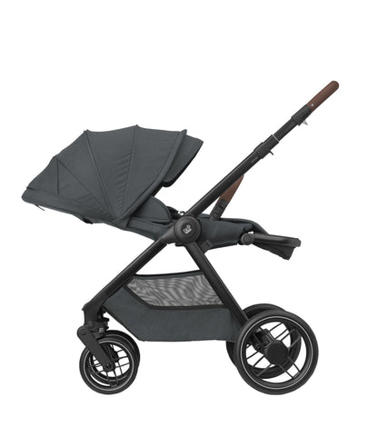 Maxi-Cosi Oxford Plus Baby Stroller 2 in 1 Set with Carrycot 0-4 Years 0-22kg Compact Folding Soft Suspension 3 Reclining Positions 10kg Storage Basket Twillic Graphite 