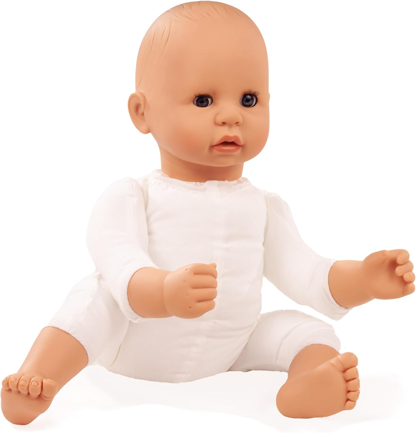 Götz 1961049 Cookie Hedgehog Doll - 48 cm Baby Doll with Blue Sleeping Eyes, No Hair and a Soft Body - 6-Piece Set