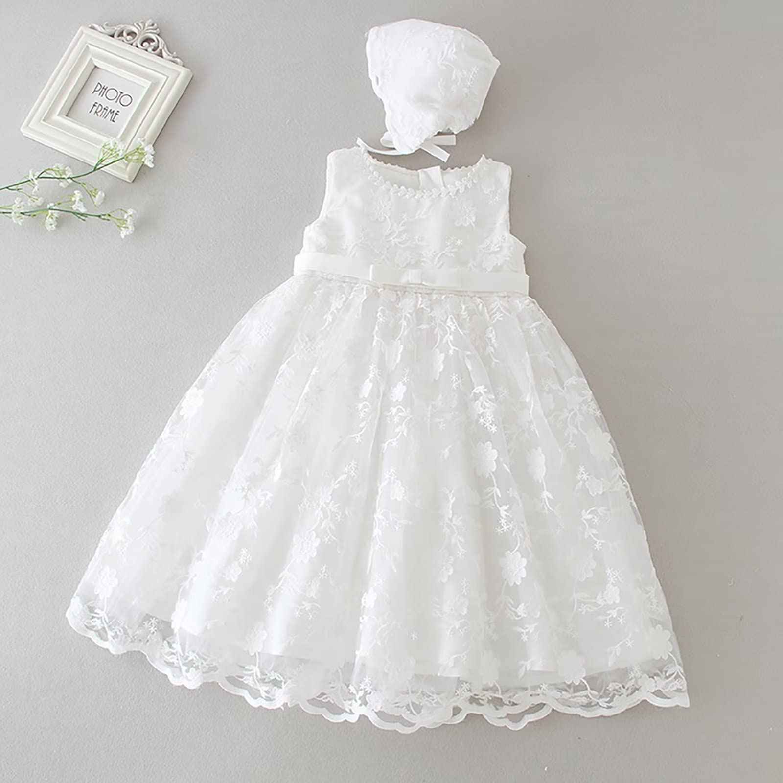Baby Long Christening Dresses White Christening Dress Special Occasion Dresses for Girls Birthday