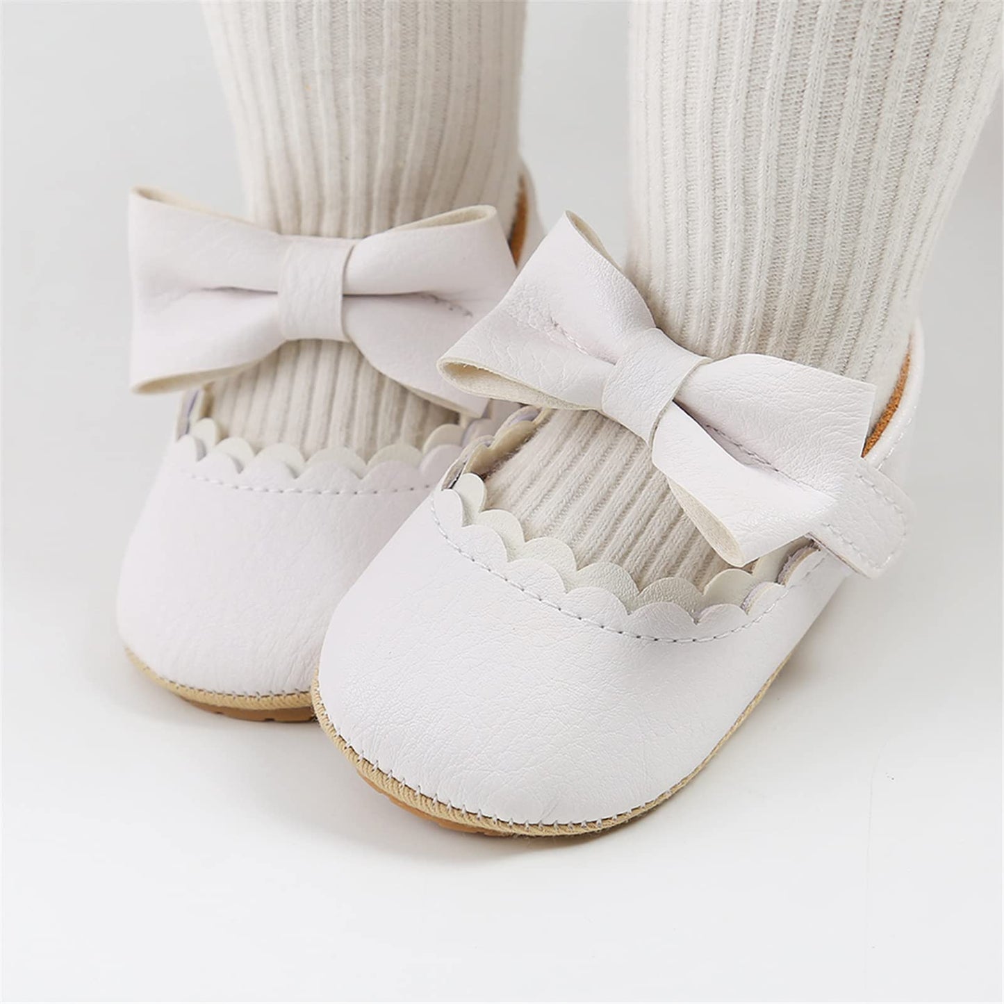 RVROVIC Baby Mädchen Mokassins Prinzessin Mary Jane Flache Kleider Schuhe Premium Leichte Weiche Sohle Krippe Schuhe Kleinkind Schuhe