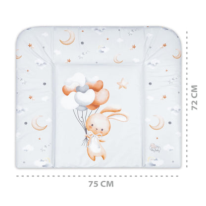 Wickelauflage Wickelunterlage abwaschbar und wasserdicht 75x72 cm - Wickelmatte zum Auflegen auf Wickeltisch Wickelaufsatz Wickelkommode oder Waschmaschine changing mat 75 x 72 Safari Motiv